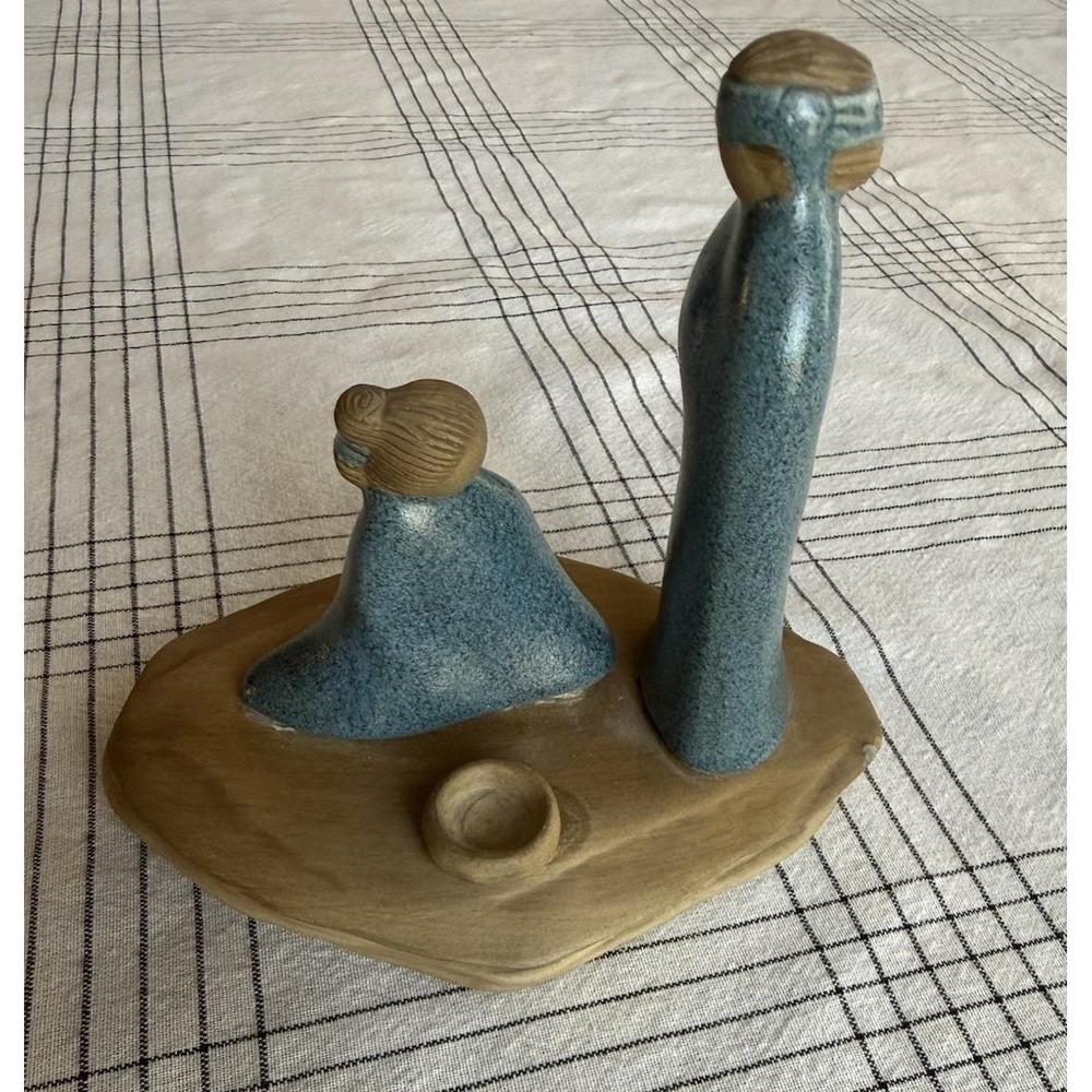 Vintage 1984 Jack Black Signed Native American Navajo Women Art Pottery Figurine